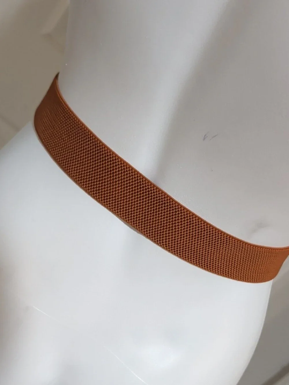 Brown Stretchable Braid Belt with Leather Trim - NWOT - Unisex Women's 29